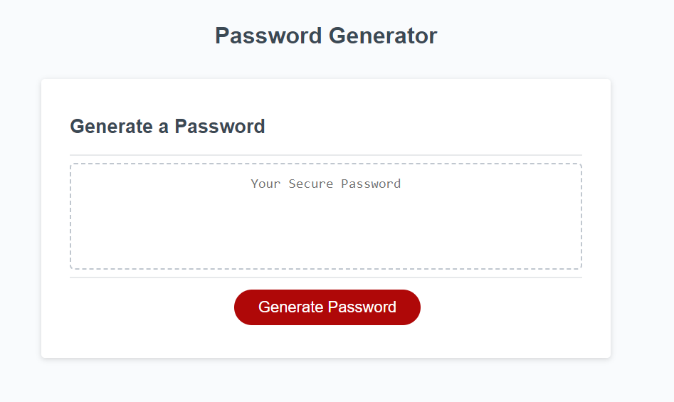 Random Password Generator Screenshot
